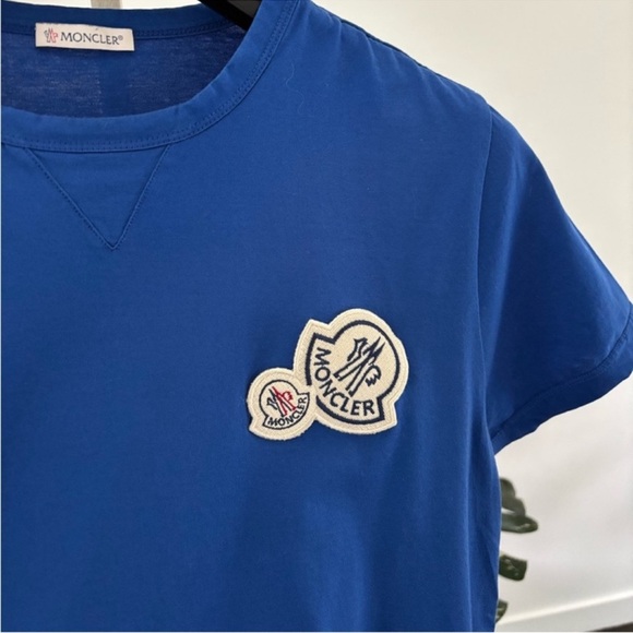 Moncler T-shirt Maglia Blue Men's Sz Medium 100% Authentic - Picture 6 of 10